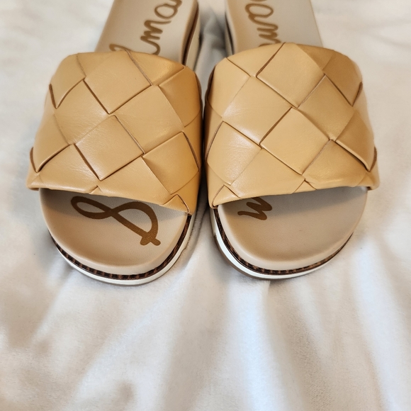 Sam Edleman sandal womens size 6 Adaley woven slide 1" platform open toe leather - Picture 6 of 10